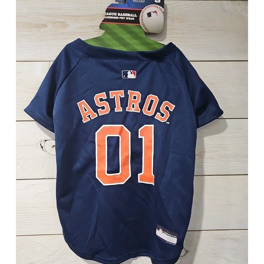Houston Astros MLB Licensed Pet Dog Cat Jersey T-Shirt Apparel L #01 Micro Mesh